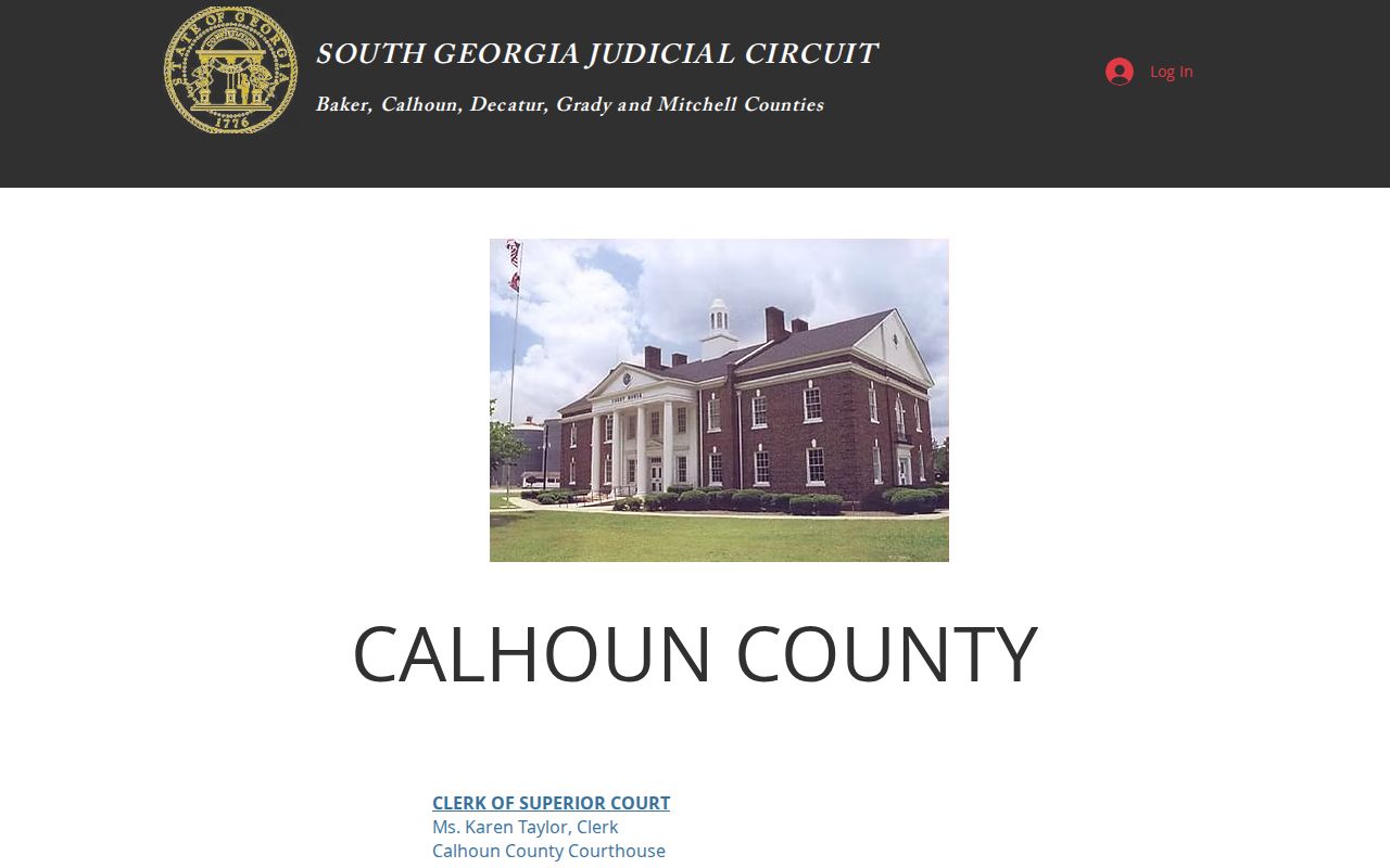 Official Calhoun County court contact page