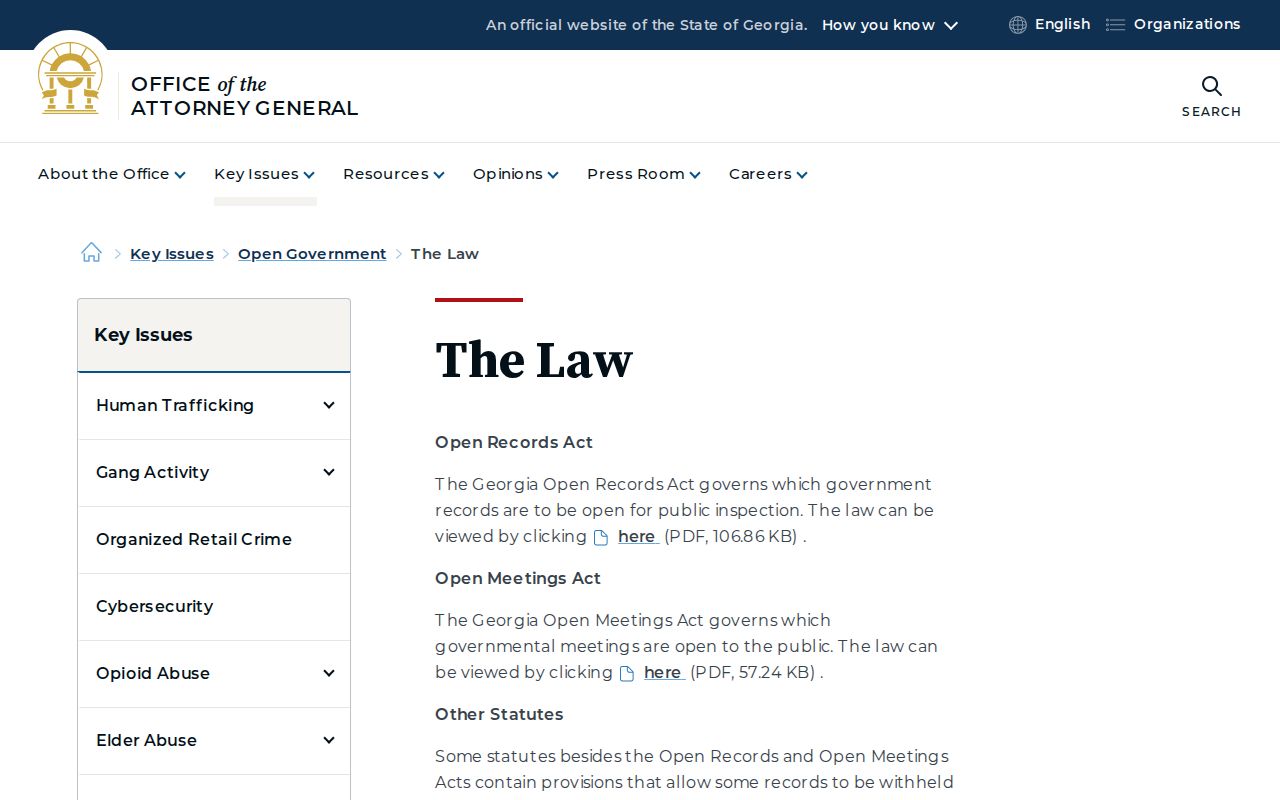 Calhoun County bench warrant records and Georgia open government law