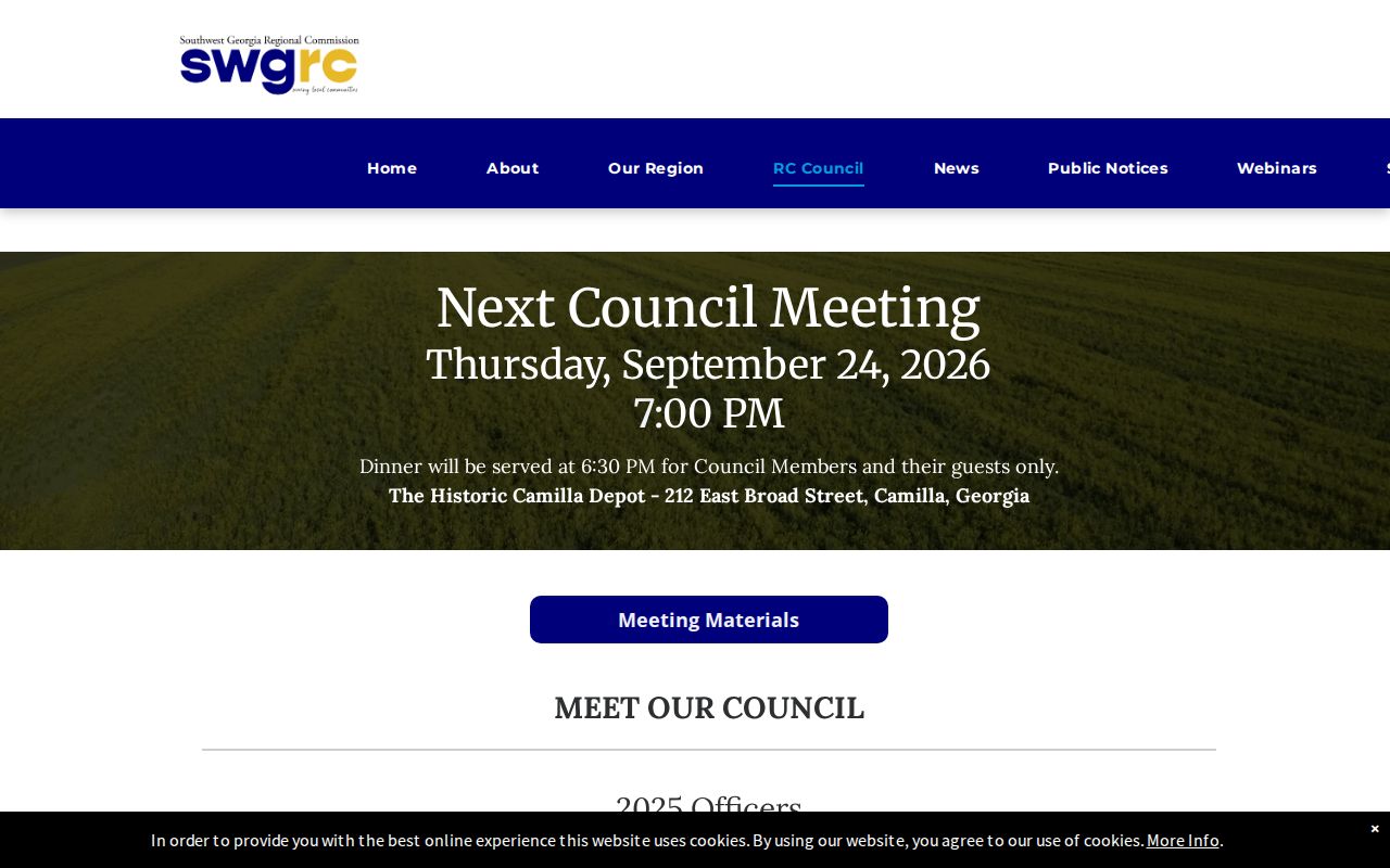 Regional directory with Calhoun County city contact blocks