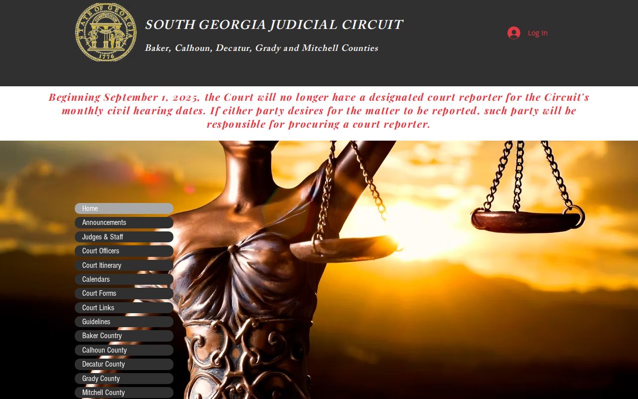 South Georgia Judicial Circuit website serving Morgan and Calhoun County